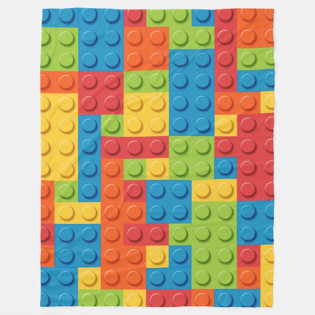 Colorful bricks kids pattern fleecedecke (Vorderseite)