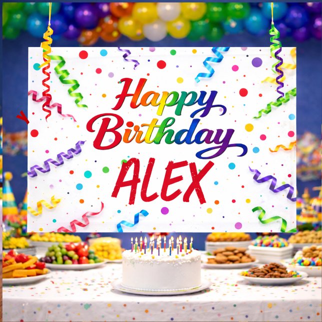 Colorful bright confetti Happy Birthday Poster Banner (Von Creator hochgeladen)