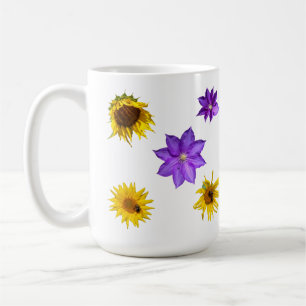 Colorful Bright Cut Out Flowers Kaffeetasse