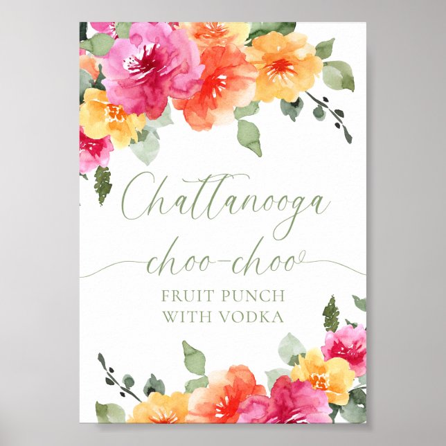Colorful bright floral fruit punch poster (Vorne)