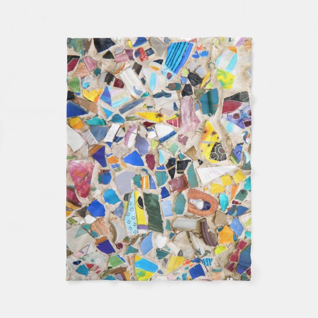 Colorful broken pottery wall picture very unusual  fleecedecke (Vorderseite)