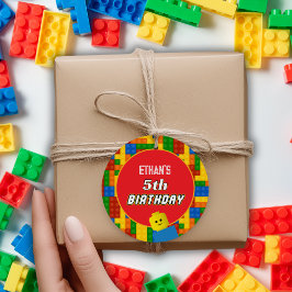 Colorful Builder Themed Birthday Creative Party Geschenkanhänger