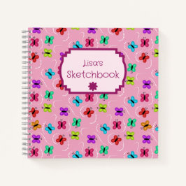 Colorful Butterflies and Dots  Notizbuch