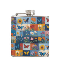 Colorful Butterflies And Wildflowers Patchwork