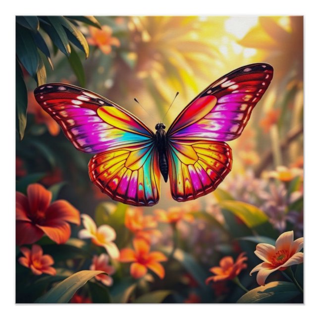 colorful butterfly art poster (Vorderseite)