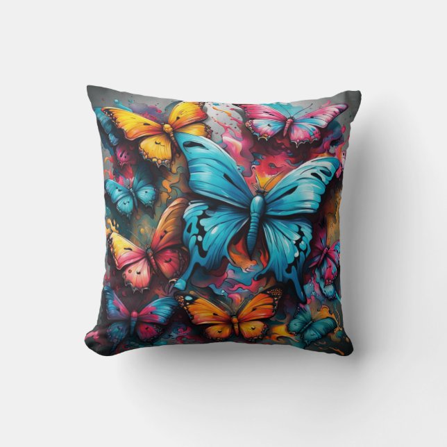Colorful Butterfly Pillow Kissen (Vorderseite)