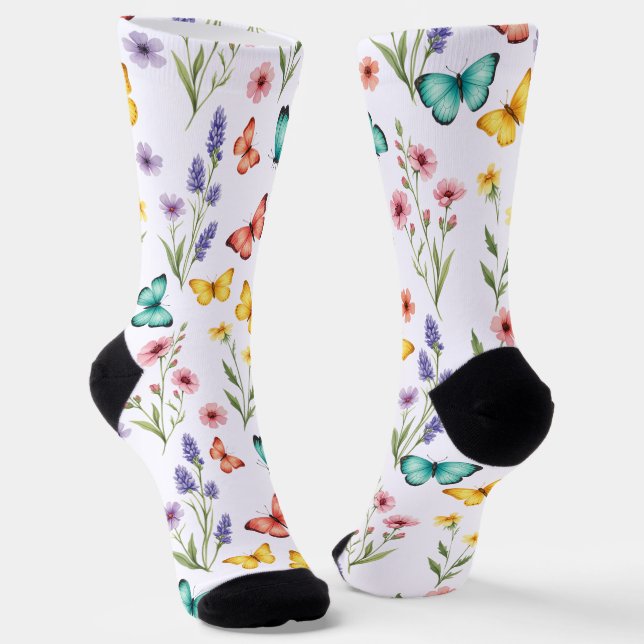 Colorful Butterfly Socken (Gewinkelt)