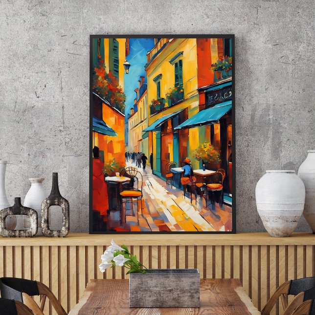Colorful Cafes and Cobblestone Poster (Von Creator hochgeladen)