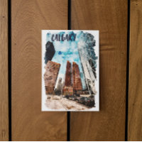 Colorful Calgary Alberta Cityscape