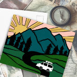 Colorful Campervan Mountains Vanlife RV Sunrise Postkarte<br><div class="desc">Karo aus dieser phantastischen Postkarte mit Bergzeichnungen und einem Wohnmobil. Fügen Sie Ihren eigenen Text hinzu. Karo in meinem Shop für Schmetterlinge,  Vögel,  RVs,  Camping,  Wandern,  Blume und vieles mehr!</div>