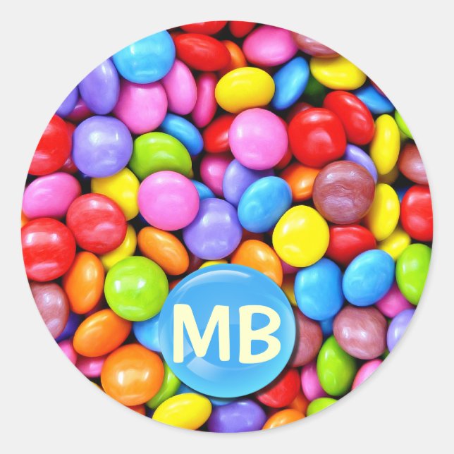 Colorful Candies Runder Aufkleber (Vorderseite)