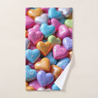 Colorful Candy Love Hearts Handtuch