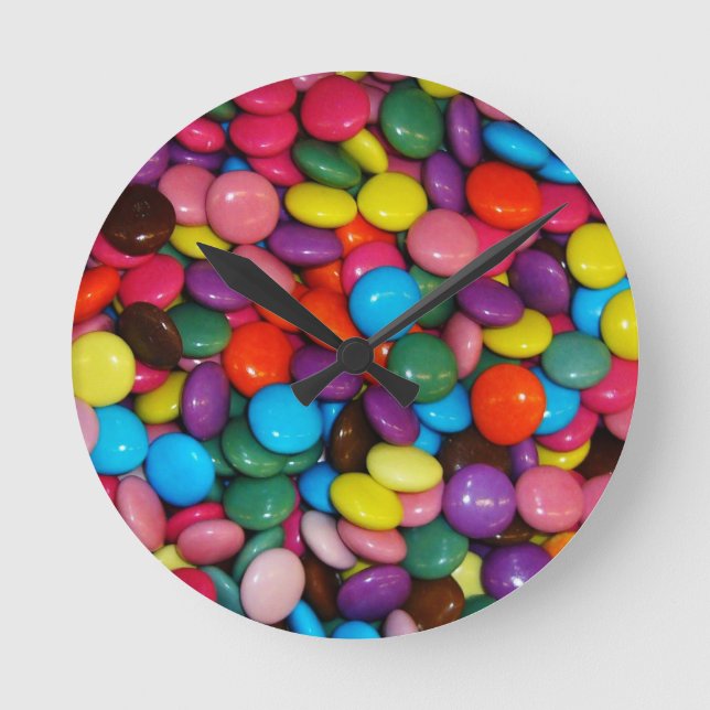 Colorful Candy Wall Clock Runde Wanduhr (Vorderseite)