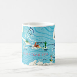 Colorful Caribbean Map Kaffeetasse
