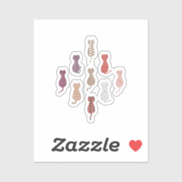 Colorful Cat Silhouettes Aufkleber