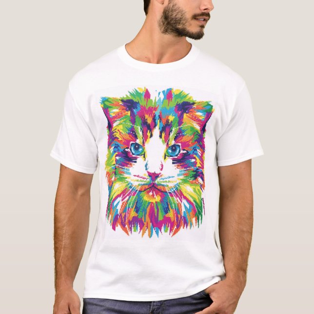Colorful Cat T-Shirt (Vorderseite)