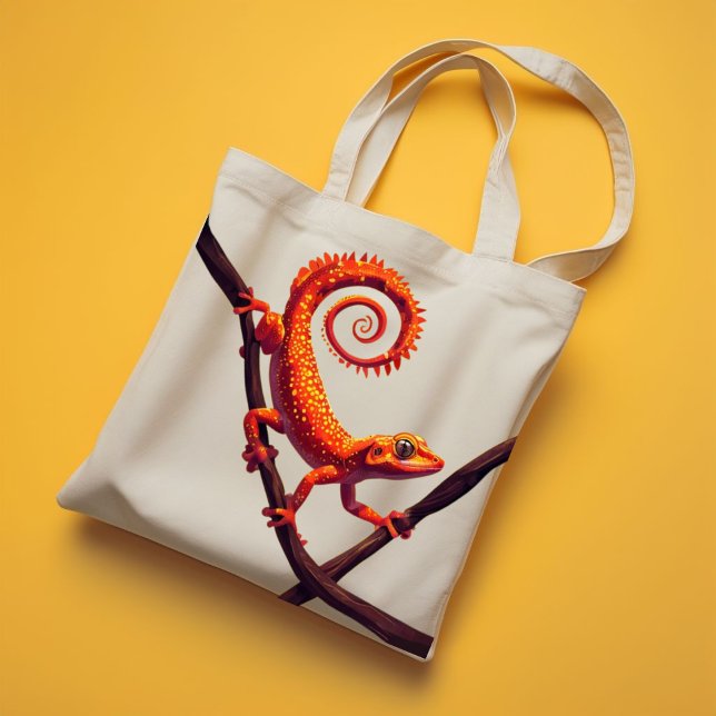 Colorful Chameleon Jungle Art Tote Bag – Tropical  (Créateur téléchargé)