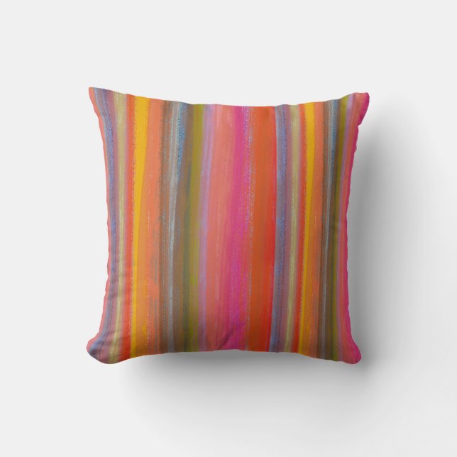 Colorful Charcoal Boho Stripes Kissen (Vorderseite)