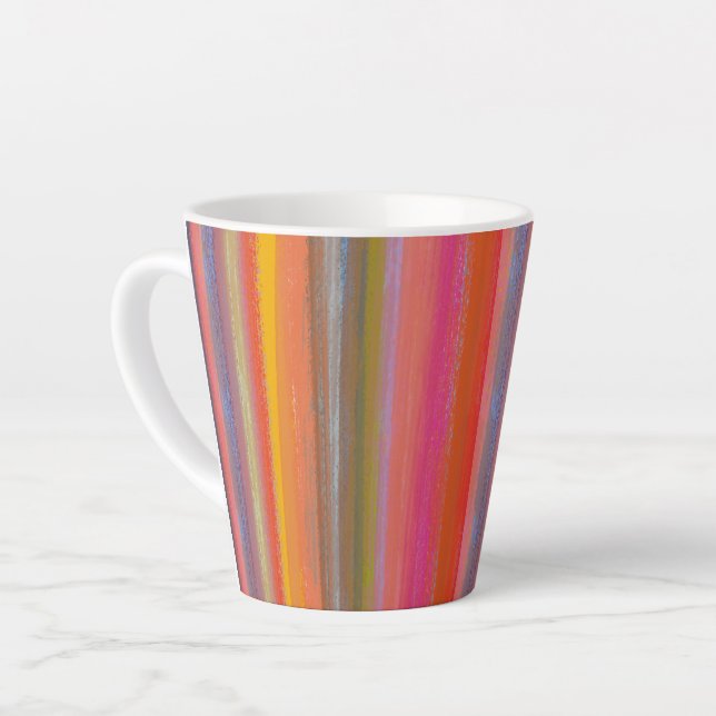 Colorful Charcoal Boho Stripes Milchtasse (Linke Ecke)