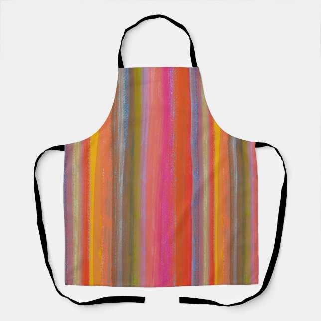 Colorful Charcoal Boho Stripes Schürze (Vorderseite)