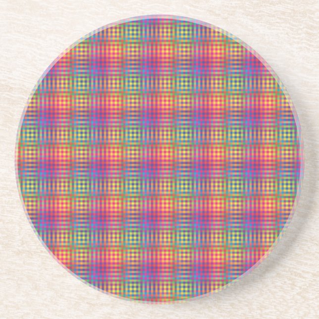 Colorful Checker Abstract Pattern Getränkeuntersetzer (Vorne)