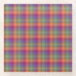 Colorful Checker Abstract Pattern Glasuntersetzer