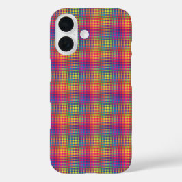 Colorful Checker Abstract Pattern iPhone 16 Hülle