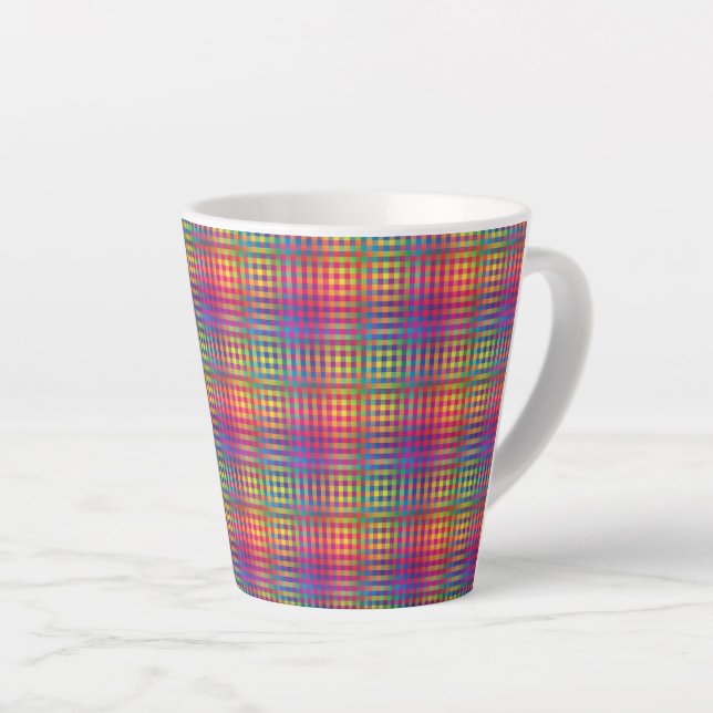 Colorful Checker Abstract Pattern Milchtasse (Rechte Ecke)