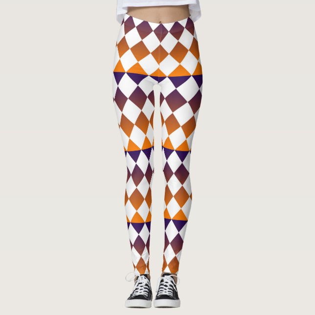 Colorful Checker Diamond Pattern Leggings (Vorderseite)