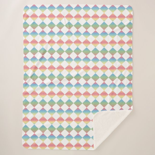 Colorful Checker Diamond Pattern Sherpadecke (Vorderseite)