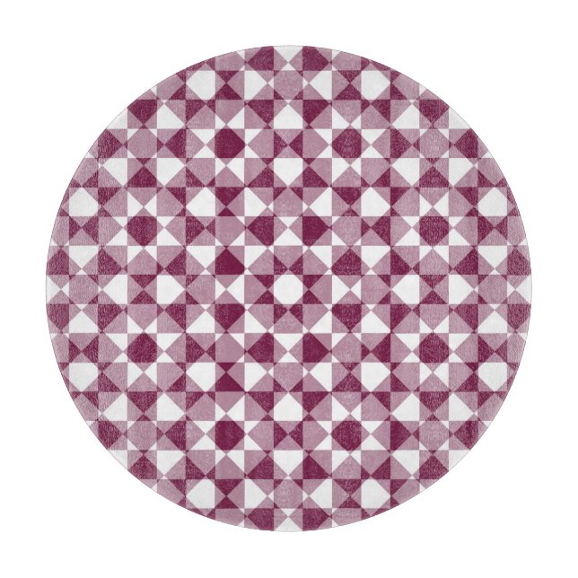 Colorful Checker Diamond Plaid Pattern Schneidebrett (Vorderseite)