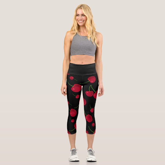 Colorful Cherry Capri Leggings (Vorderseite)