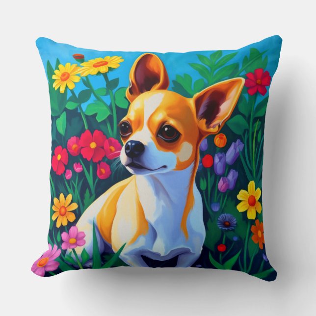 Colorful Chihuahua Kissen (Vorderseite)