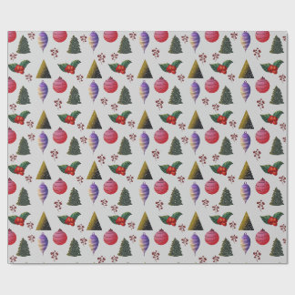 Colorful Christmas Ornaments Wrapping Paper Geschenkpapier