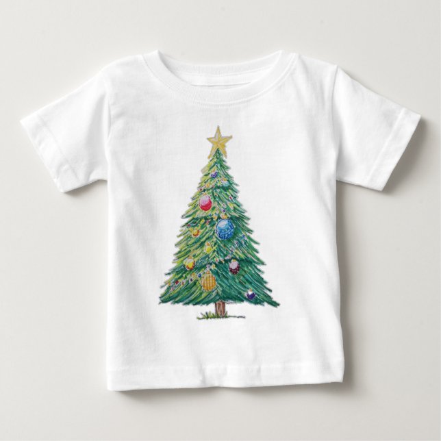 Colorful Christmas Tree Baby T-shirt (Vorderseite)