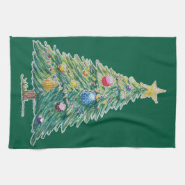 Colorful Christmas Tree Geschirrtuch