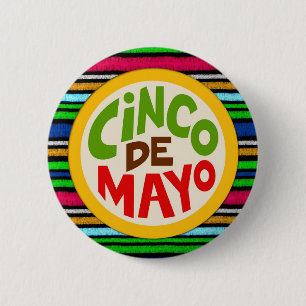 Colorful Cinco De Mayo Fiesta Feier Button