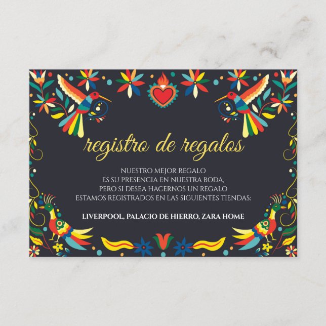 Colorful Cinco de Mayo Fiesta Spanish Wedding Begleitkarte (Vorderseite)
