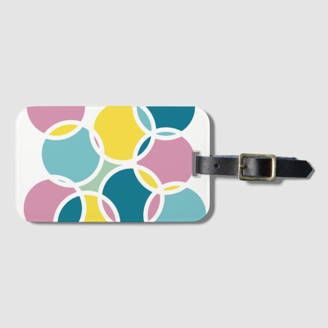 Colorful Circle Design – Fun Geometric Print Gepäckanhänger (Vorderseite (Horizontal))