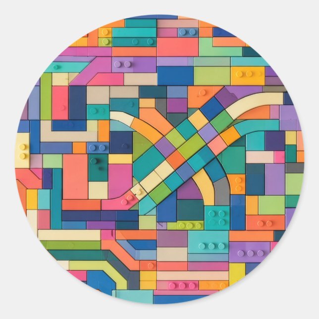 Colorful Circuitry Runder Aufkleber (Vorderseite)