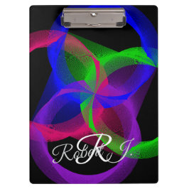 Colorful Circular Blend Geometric Clipboard Klemmbrett