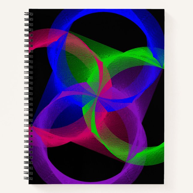 Colorful Circular Blend Geometric Spiral Notebook Notizbuch (Vorderseite)