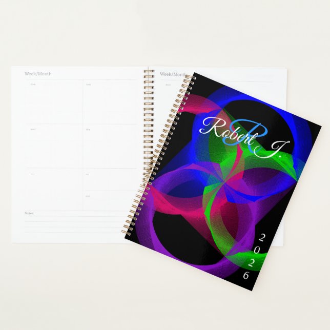 Colorful Circular Geometric Blend Spiral Planner Planer (Anzeige)