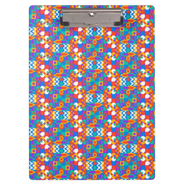 Colorful clipboard with a vibrant geometric  klemmbrett (Vorderseite)