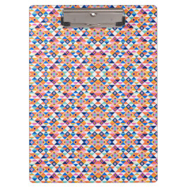 Colorful clipboard with geometric pattern klemmbrett