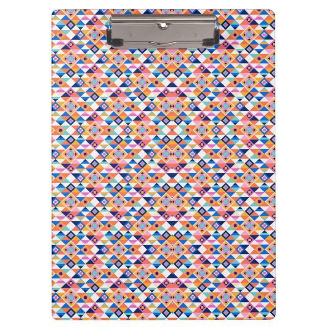 Colorful clipboard with geometric pattern klemmbrett (Vorderseite)