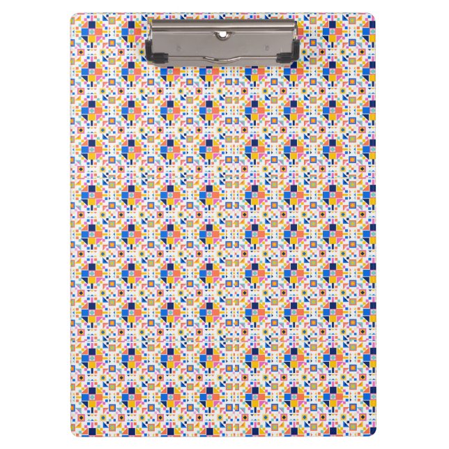 Colorful clipboard with geometric pattern  klemmbrett (Vorderseite)