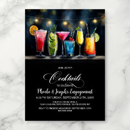 Colorful Cocktails Engagement Party Einladung