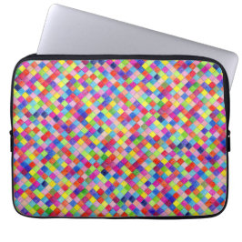 Colorful Colored In Graph Paper Squares Pattern Laptopschutzhülle