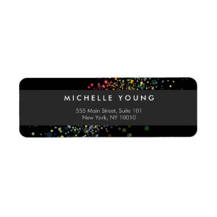 Colorful Confetti Bokeh "Black Modern"